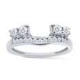 thumbnail image 1 of AFFY White Cubic Zirconia Solitaire Anniversary Wrap Enhancer Ring in 14k White Gold over Sterling Silver-8, 1 of 8