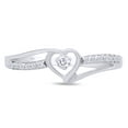 thumbnail image 1 of AFFY White Cubic Zirconia Split Shank Heart Promise Ring for Women 14K White Gold over Silver-4.5, 1 of 7
