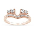 thumbnail image 1 of AFFY White Cubic Zirconia Womens Anniversary Ring Guard Wrap Enhancer 14K Rose Gold Over Sterling Silver, 1 of 8