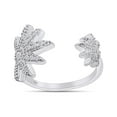 thumbnail image 1 of AFFY White Diamond Marijuana Leaf Adjustable Toe Ring in 14K White Gold over Silver-12, 1 of 7