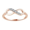 thumbnail image 1 of AFFY White Natural Diamond Accent Infinity Ring In 14k Rose Gold Over Sterling Silver (0.05 Cttw), 1 of 1