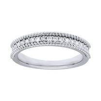 AFFY White Natural Diamond Anniversary Band Ring In 10k White Gold (0.25 Cttw)