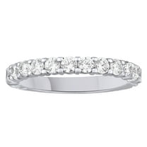 AFFY White Natural Diamond Anniversary Band Ring In 14k White Gold (0.25 Cttw)
