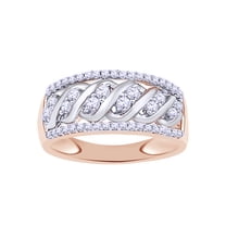 AFFY White Natural Diamond Anniversary Ring In 10k Rose Gold (0.5 Cttw)