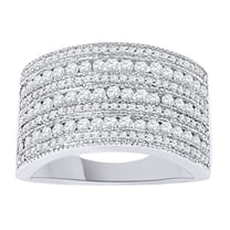 AFFY White Natural Diamond Anniversary Ring In 10k White Gold (1 Cttw)