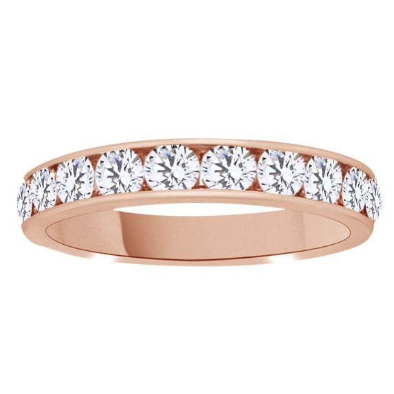 AFFY White Natural Diamond Anniversary Ring In 14k Rose Gold (1 Cttw)