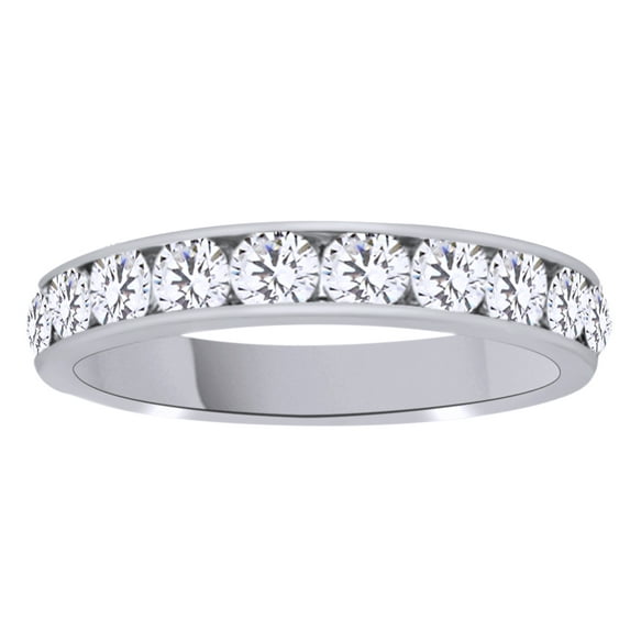 AFFY White Natural Diamond Anniversary Ring In 14k White Gold (1 Cttw)