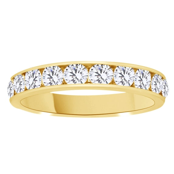 AFFY White Natural Diamond Anniversary Ring In 14k Yellow Gold (1 Cttw)