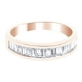 thumbnail image 1 of AFFY White Natural Diamond Baguette Half Eternity Ring In 14k Rose Gold (0.4 Cttw), 1 of 1