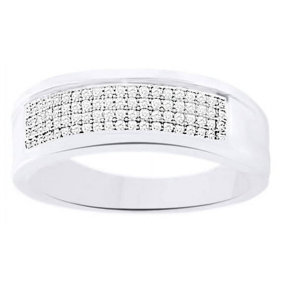 White Natural Diamond Band Ring In 10k White Gold (0.25 Cttw)