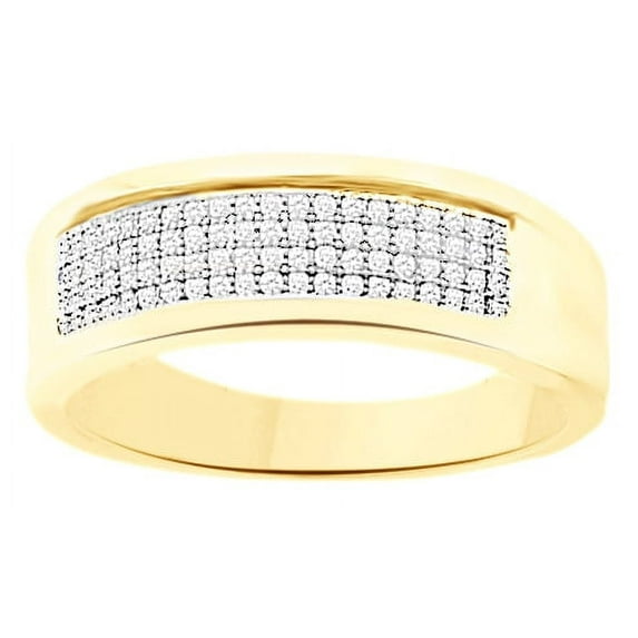 AFFY White Natural Diamond Band Ring In 10k Yellow Gold (0.25 Cttw)