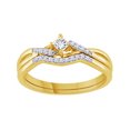 thumbnail image 1 of AFFY White Natural Diamond Bridal Set Ring In 10k Yellow Gold (0.2 Cttw), 1 of 1