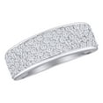 thumbnail image 1 of AFFY White Natural Diamond Cluster Band Ring In 10k White Gold (1 Cttw), 1 of 1