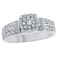 thumbnail image 1 of AFFY White Natural Diamond Cluster Double Row Engagement Band Ring in 10k White Gold, 1 of 1