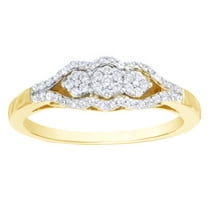 AFFY White Natural Diamond Cluster Ring in 10k Yellow Gold