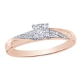 thumbnail image 1 of AFFY White Natural Diamond Cluster Slant Striped Ring In 10k Rose Gold (0.16 Cttw), 1 of 1