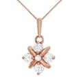 thumbnail image 1 of AFFY White Natural Diamond Cluster "X" Pendant Necklace in 14K Solid Rose Gold (3/8 Ct), 1 of 1