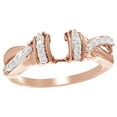 thumbnail image 1 of AFFY White Natural Diamond Collar Crossover Solitaire Enhancer Ring in 10k Rose Gold (0.33 Cttw), 1 of 1