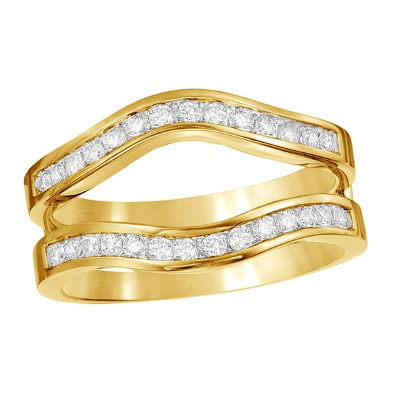 AFFY White Natural Diamond Contour Enhancer Ring in 14k Yellow Gold (0.5 Cttw) By