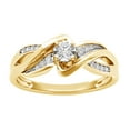thumbnail image 1 of AFFY White Natural Diamond Crossoverpass Ring in 14k Yellow Gold (0.12 Cttw), 1 of 1