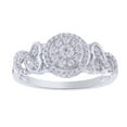 thumbnail image 1 of AFFY White Natural Diamond Double Frame Celtic Heart Knot Ring in 10k Solid Gold (0.37 Cttw), 1 of 1