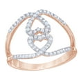 thumbnail image 1 of AFFY White Natural Diamond Double Heart Loop Ring in 10k Rose Gold, 1 of 1