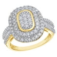 thumbnail image 1 of White Natural Diamond Double Oval Frame Domed Ring in 10k Yellow Gold (1 Cttw), 1 of 1