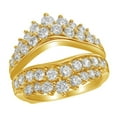 thumbnail image 1 of AFFY White Natural Diamond Double Row Solitaire Enhancer Guard Ring in 14k Yellow Gold (2 Cttw), 1 of 1