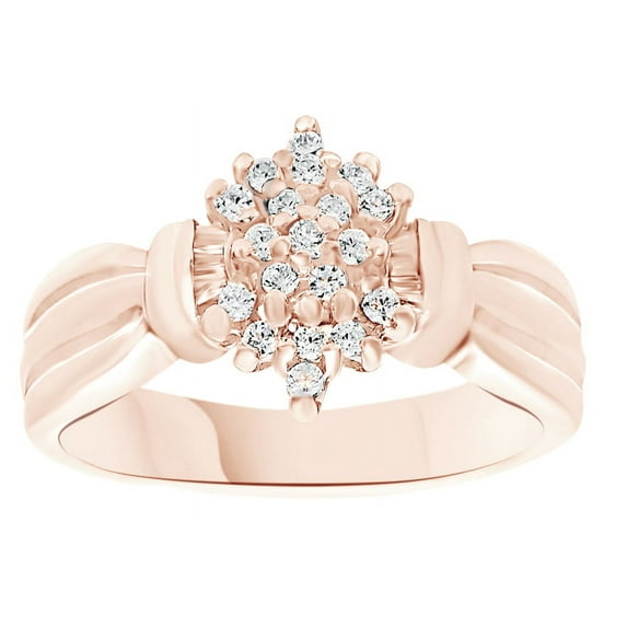 White Natural Diamond Engagement Ring In 14k Rose Gold (0.3 Cttw)