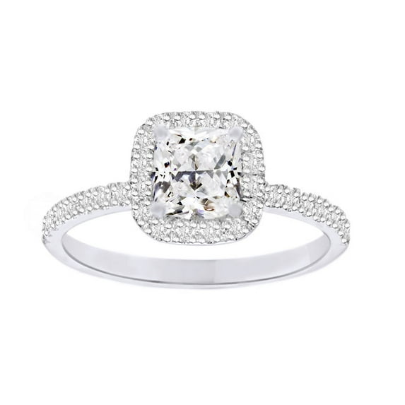 AFFY White Natural Diamond Engagement Ring In 14k White Gold (1.5 Cttw)