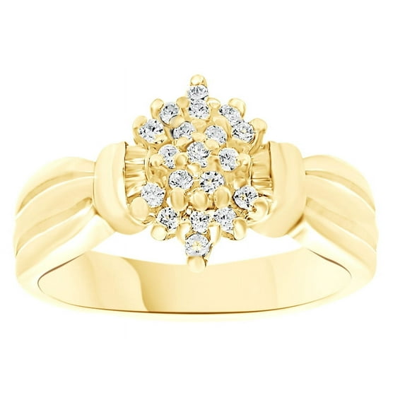 AFFY White Natural Diamond Engagement Ring In 14k Yellow Gold (0.3 Cttw)