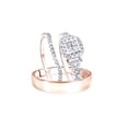thumbnail image 1 of AFFY White Natural Diamond Engagement & Wedding Trio Band Ring Set In 10k Rose Gold (0.75 Cttw), 1 of 1