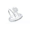thumbnail image 1 of AFFY White Natural Diamond Engagement & Wedding Trio Band Ring Set In 10k White Gold (0.75 Cttw), 1 of 1