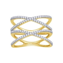 AFFY White Natural Diamond Fashion Ring In 10k Yellow Gold (0.375 Cttw)