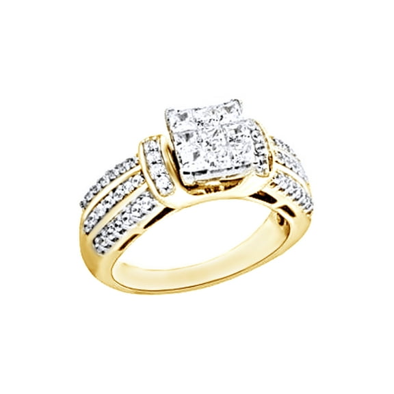 AFFY White Natural Diamond Fashion Ring In 10k Yellow Gold (1 Cttw)