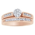 thumbnail image 1 of AFFY White Natural Diamond Flower Bridal Ring Set In Solid Gold (1 Cttw), 1 of 1
