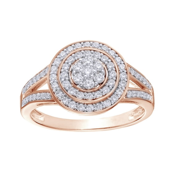 AFFY White Natural Diamond Frame Cluster Ring in 10k Rose Gold