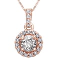 thumbnail image 1 of AFFY White Natural Diamond Frame Pendant Necklace in 14K Solid Rose Gold (0.75 Ct), 1 of 1