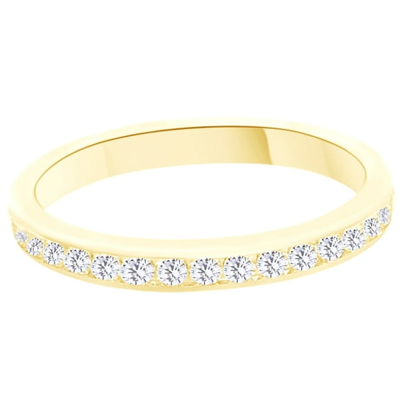 AFFY White Natural Diamond Full Eternity Ring In 14k Yellow Gold (0.7 Cttw)