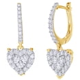 thumbnail image 1 of AFFY White Natural Diamond Heart Hoop Earrings in 10k Yellow Gold (1 Cttw), 1 of 1