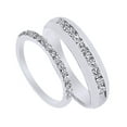 thumbnail image 1 of AFFY White Natural Diamond His And Hers Wedding Band Ring Set in 14K White Gold (0.88 Cttw), 1 of 1