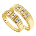 thumbnail image 1 of AFFY White Natural Diamond His And Hers Wedding Band Ring Set in 14K Yellow Gold (0.75 Cttw), 1 of 1