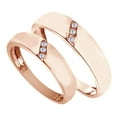 thumbnail image 1 of AFFY White Natural Diamond His And Hers Wedding Band Set in 14K Rose Gold (0.1 Cttw), 1 of 1
