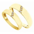 thumbnail image 1 of AFFY White Natural Diamond His And Hers Wedding Band Ring Set in 14K Yellow Gold (0.1 Cttw) By, 1 of 1