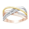 thumbnail image 1 of AFFY White Natural Diamond Open Crossover Ring in 10K Tri-Tone Rose Gold, 1 of 1