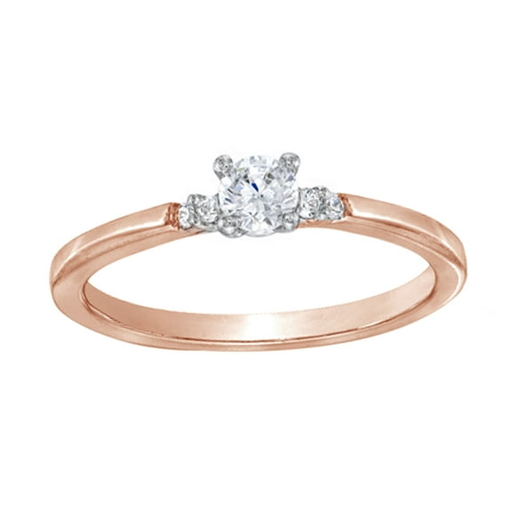 AFFY White Natural Diamond Promise Ring in 10k Rose Gold