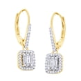 thumbnail image 1 of AFFY White Natural Diamond Rectangular Frame Drop Earrings In 14K Solid Gold (0.5 Ct), 1 of 1