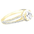 thumbnail image 1 of AFFY White Natural Diamond Split Shank Halo Semi Mount Solitaire Ring In 14k Yellow Gold (0.4 Cttw) By, 1 of 1