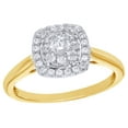 thumbnail image 1 of AFFY White Natural Diamond Square Cluster Frame Ring in 14k Yellow Gold, 1 of 1