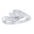 thumbnail image 1 of AFFY White Natural Diamond Square Three Stone Bypass Promise Ring in 10k White Gold, 1 of 1
